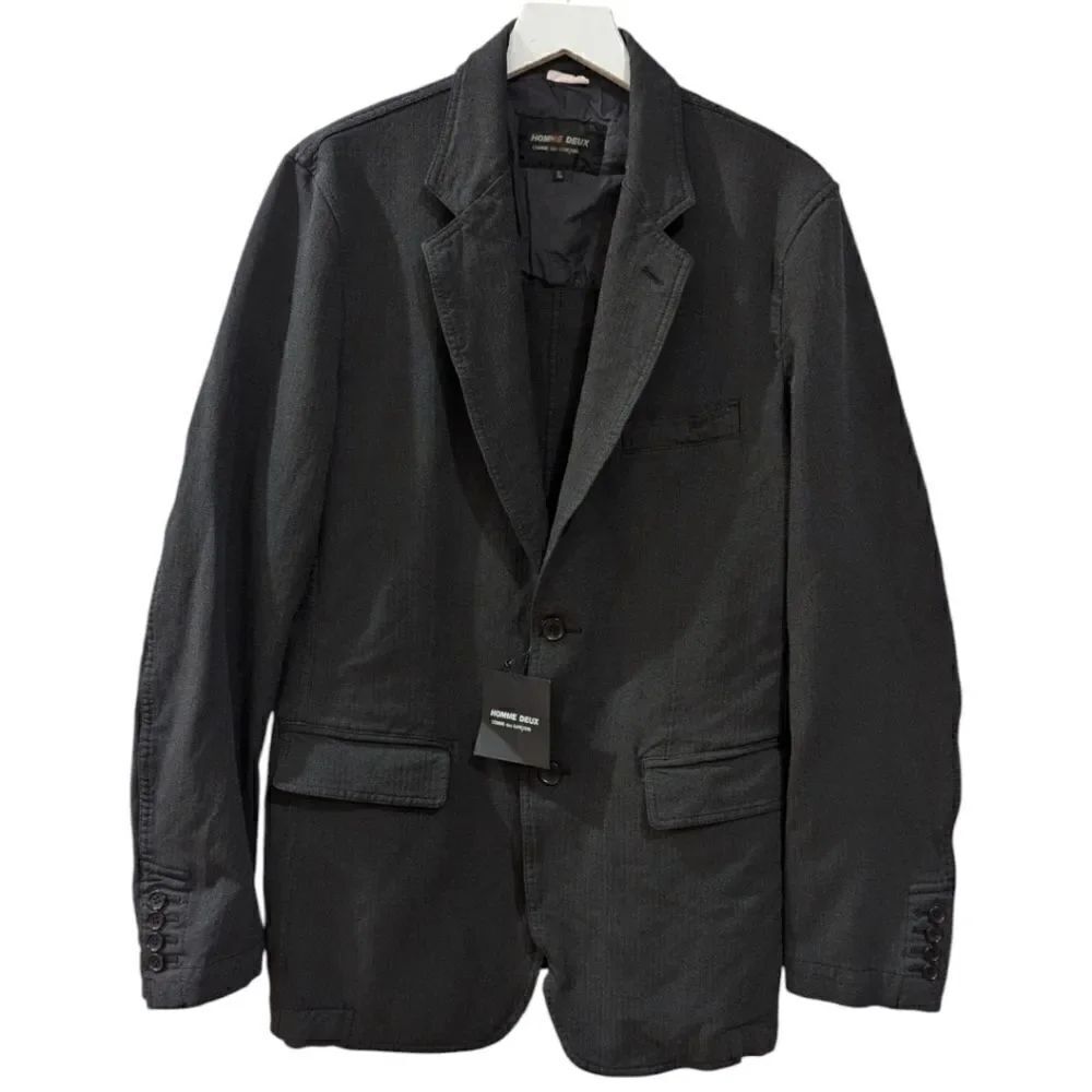 COMME des GARCONS HOMME DEUX Men's US M Slim Fit Charcoal Two Button Sportcoat